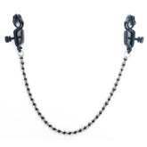 Open Wide Black Clamps With Beaded Chain